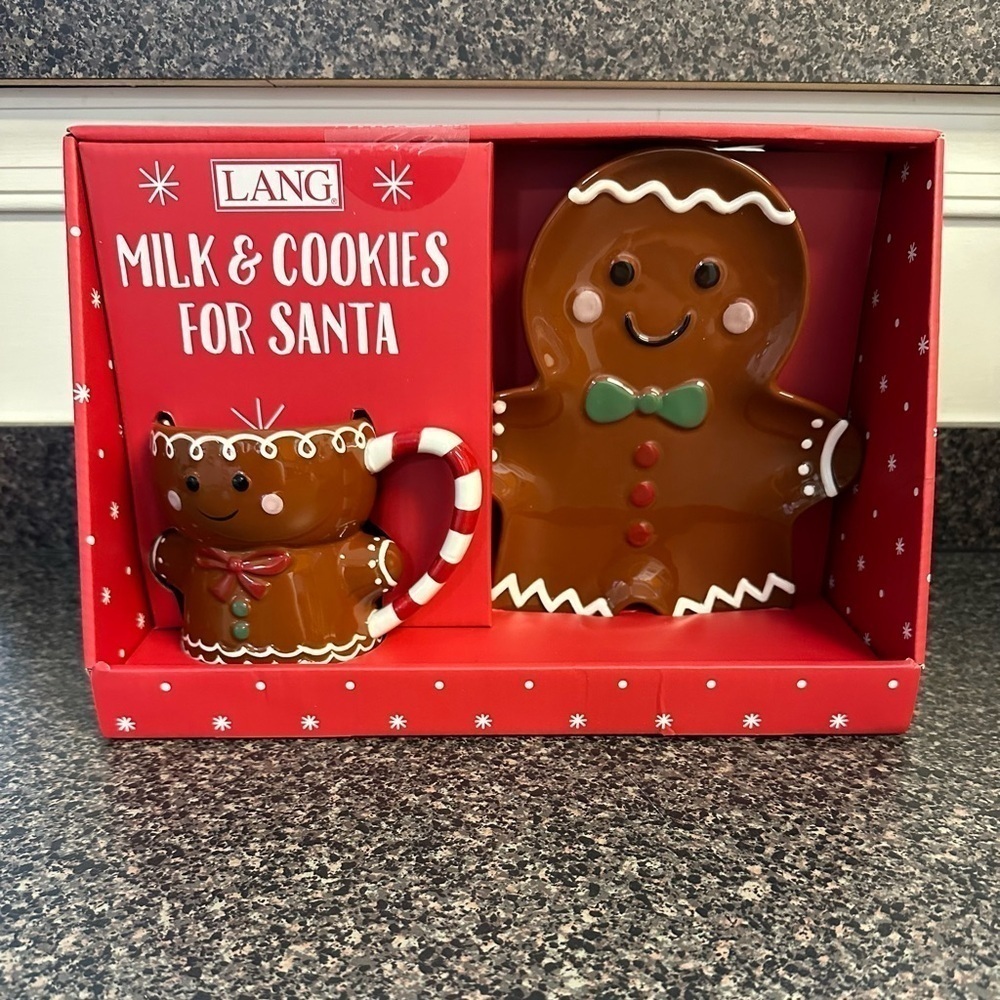 LANG 2pc Gingerbread Milk And Cookie Set